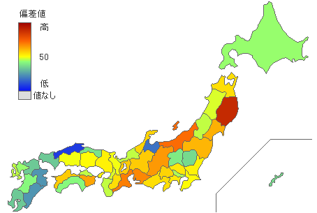 都道府県別2009年衆議院比例代表：民主党得票率 - とどラン