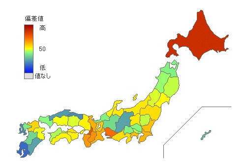 都道府県別小学生長時間ゲームプレイ率 とどラン