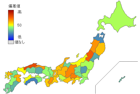 都道府県別2012年衆議院比例代表：投票率 - とどラン