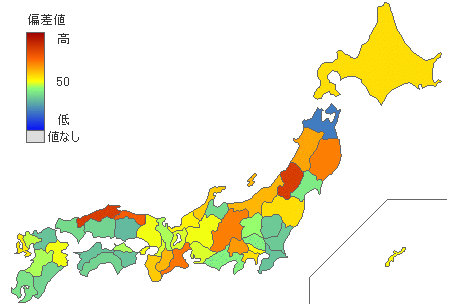 都道府県別2013年参議院比例代表：投票率 - とどラン