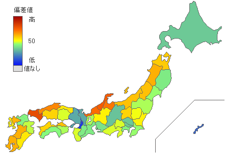 都道府県別自由民主党得票率(直近10年平均) - とどラン