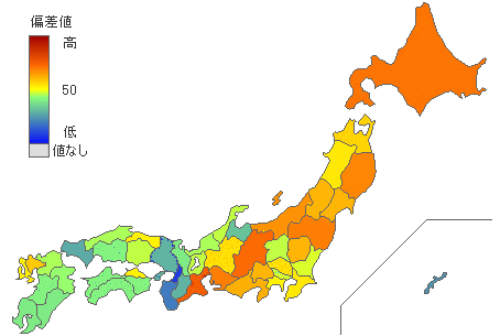 都道府県別民主党系政党得票率(直近10年間) - とどラン