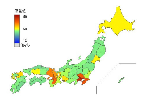 都道府県別公共交通機関通勤・通学率 - とどラン 都道府県別公共交通機関通勤・通学率 - とどラン