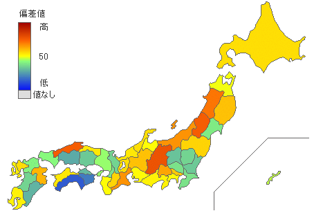 都道府県別2016年参議院比例代表：投票率 - とどラン