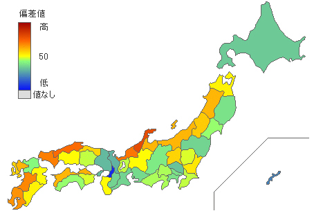 都道府県別2016年参議院比例代表：自由民主党得票率 - とどラン