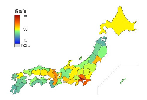 都道府県別25歳以上読書人口 とどラン