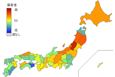 都道府県別2019年参議院比例代表：投票率 - とどラン