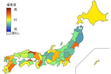 都道府県別大学受験浪人率：女子 - とどラン