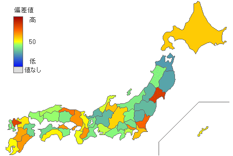 都道府県別大学受験生に占める浪人生比率：女子 - とどラン